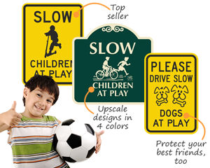 Children at play signs