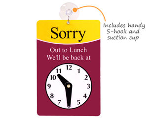 Wennow Come In/Open Or Will Return Flip Sign With Moving Clock Hands – 7.5 X 9 Inches Plastic