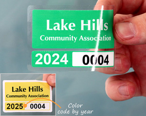 Color-coded neighborhood parking stickers