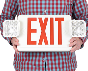Combination Exit Emergency Lighting Signs