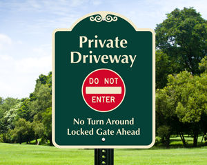 Custom driveway sign