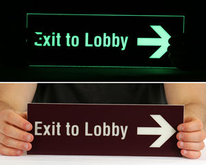Custom glow in the dark exit sign