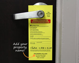 Maintenance Door Hangers - Add Your Name or In-Stock Designs