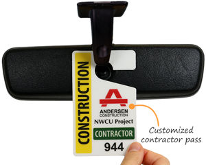 Custom parking permit for contractors