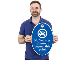 No Vehicles Allowed Beyond This Point Sign
