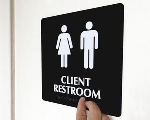 Bathroom Sign for Door Plaque Signage Corporate School Business Retail 