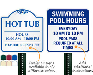 Pool Hours Signs