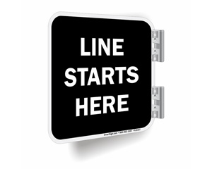 Line Starts Here Projecting Sign