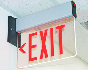 Edge Lit Recessed Exit Signs
