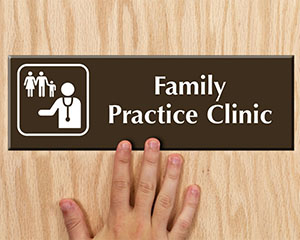 Engraved Family Clinic Sign