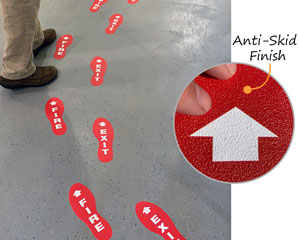 Fire exit floor markers