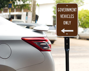 Campground Govt Vehicle Only Sign