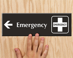 Emergency Directional Door Sign