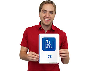 Ice Door Sign