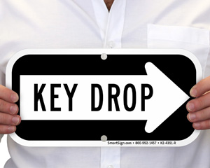 Key Drop Directional Sign