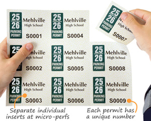 Laser printable parking permits