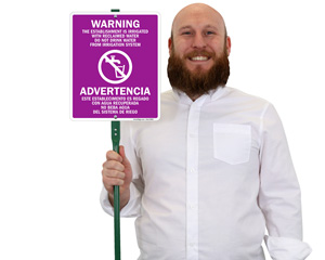 Lawnboss Reclaimed Water Sign