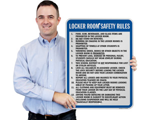 Locker Room Rules Sign