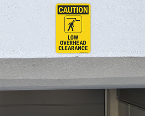 Caution Low Overhead Clearance Sign