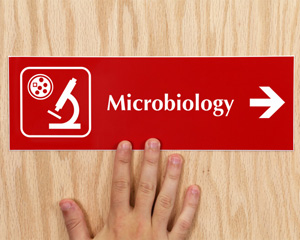 Microbiology Directional Door Sign