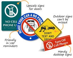 No Cell Phone Signs