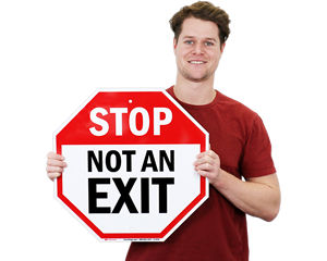 No exit sign