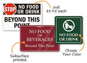 No Outside Food Allowed Metal Sign 5 SIZES attention SI198 