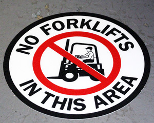 No Forklift Floor Decal