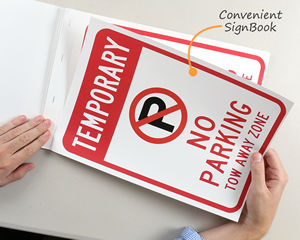 Temporary no parking signs