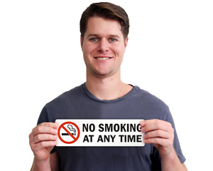 Pack of 6 No Smoking Stickers Labels Signs 76mm Circles 