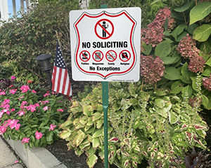 No Soliciting Shield Sign
