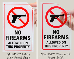 Notice No Firearms Sticker D243 Pack of 250 3.5" x 5"