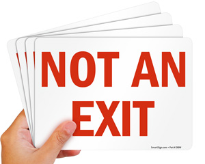 No Exit Sign And Label