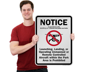 National Park Service Drone Liability Notice Sign