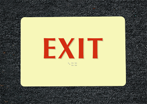 Photoluminescent Braille Signs