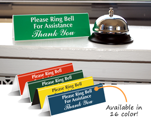 Call Bells Please Ring Sign For Service Assistance Receptionist Front Desk When