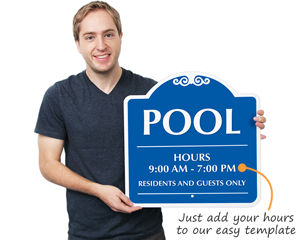 Pool Hours Sign