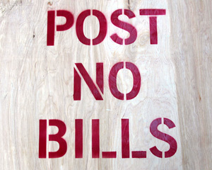 Post No Bills Stencil