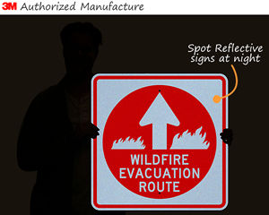 Reflective evacuation route sign