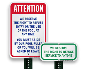 Right to Refuse Service Signs