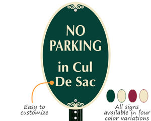 Signature no parking sign