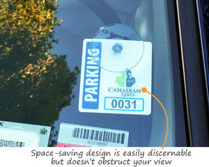 Space saving suction cupparking permit