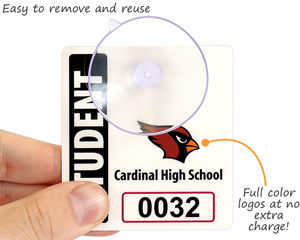 Suction cup parking permits with logo