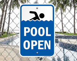 Pool Open Sign