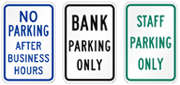 Bank Parking Signs