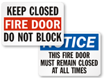 Fire Door Do Not Block Signs