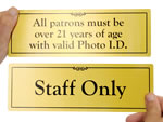 Gold DiamondPlate™ Signs