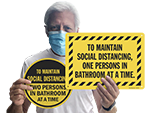 Social Distancing Signs for Bathroom