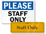 Staff Only Signs