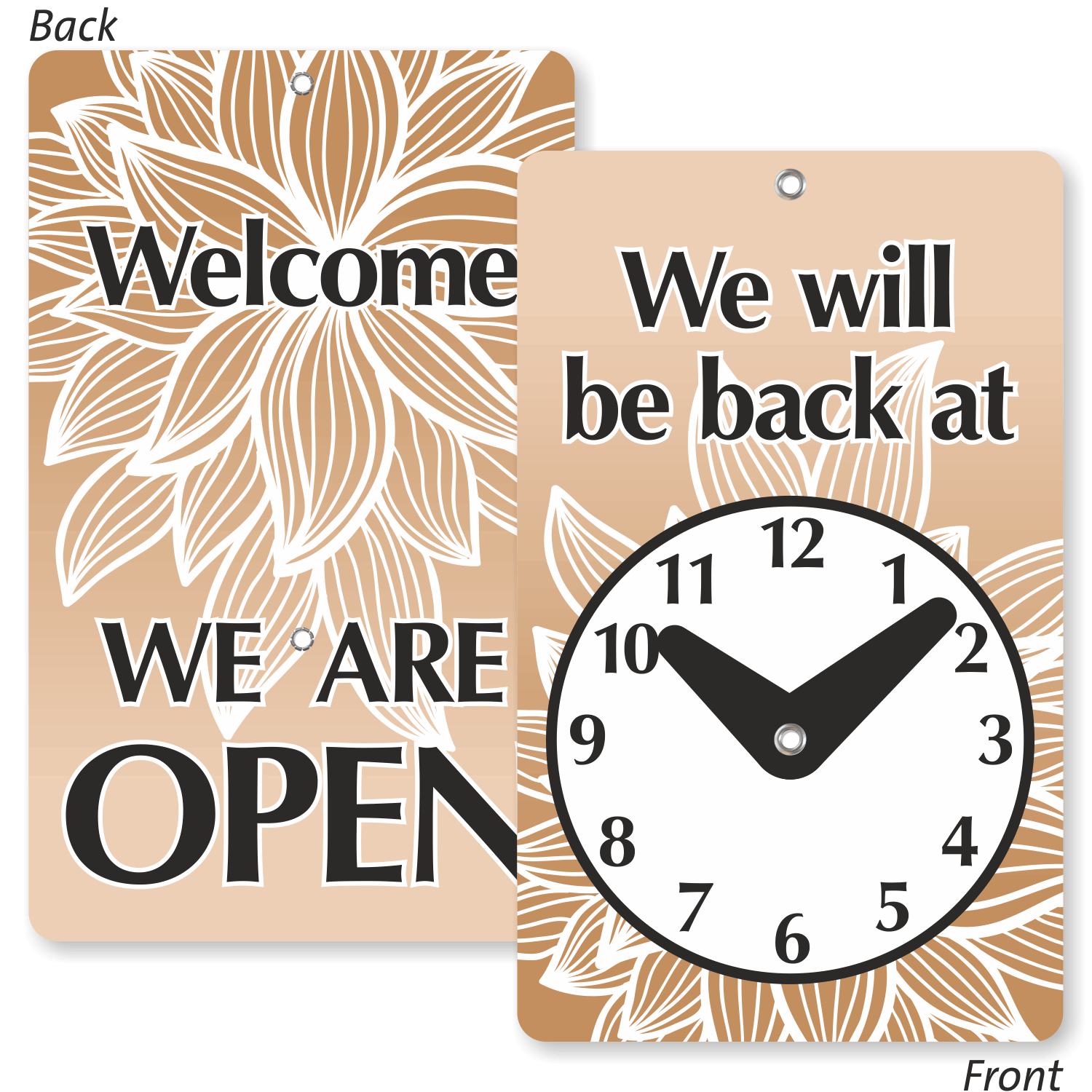 will-be-back-welcome-we-are-open-2-sided-be-back-sign-sku-bb-1001